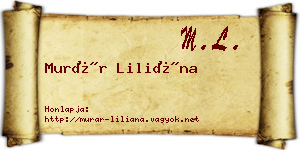Murár Liliána névjegykártya